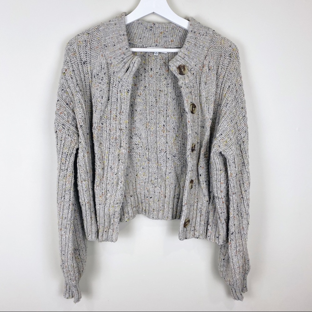Madewell Speckled Gray Cardigan Sweater